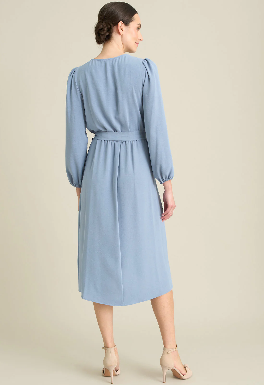 Gina Bacconi SKY Peyton Bow Wrap Long Sleeve Midi Dress - Image 2