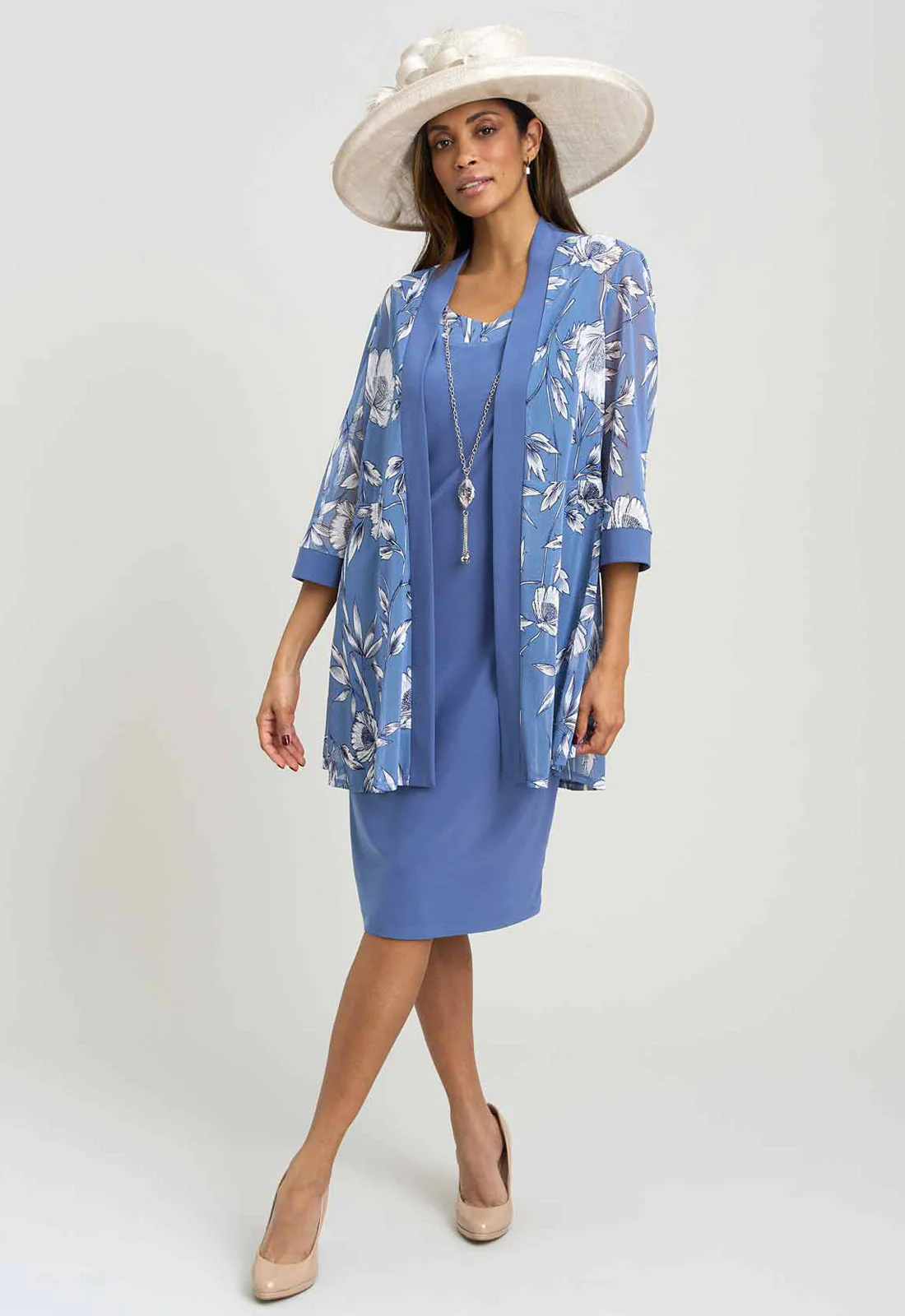 Gina Bacconi WEDGEWOOD Milana Printed Dress And Jacket