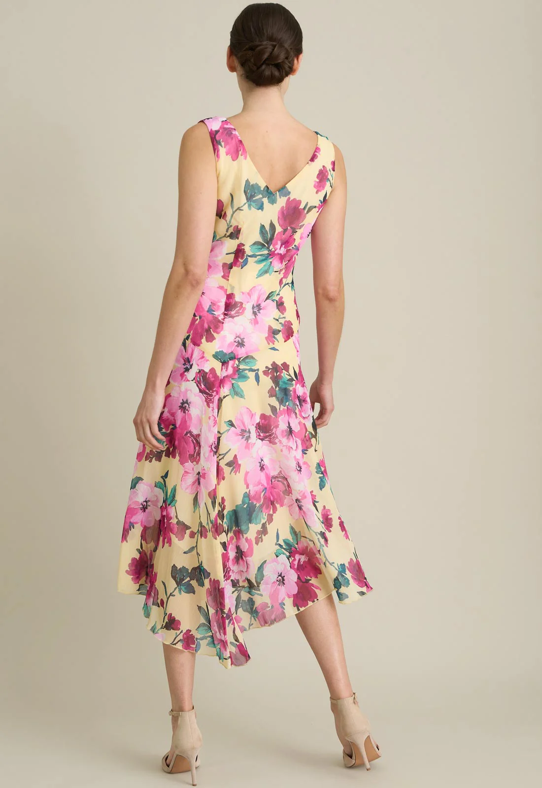 Gina Bacconi YELLOW India Chiffon Print Dress - Image 2
