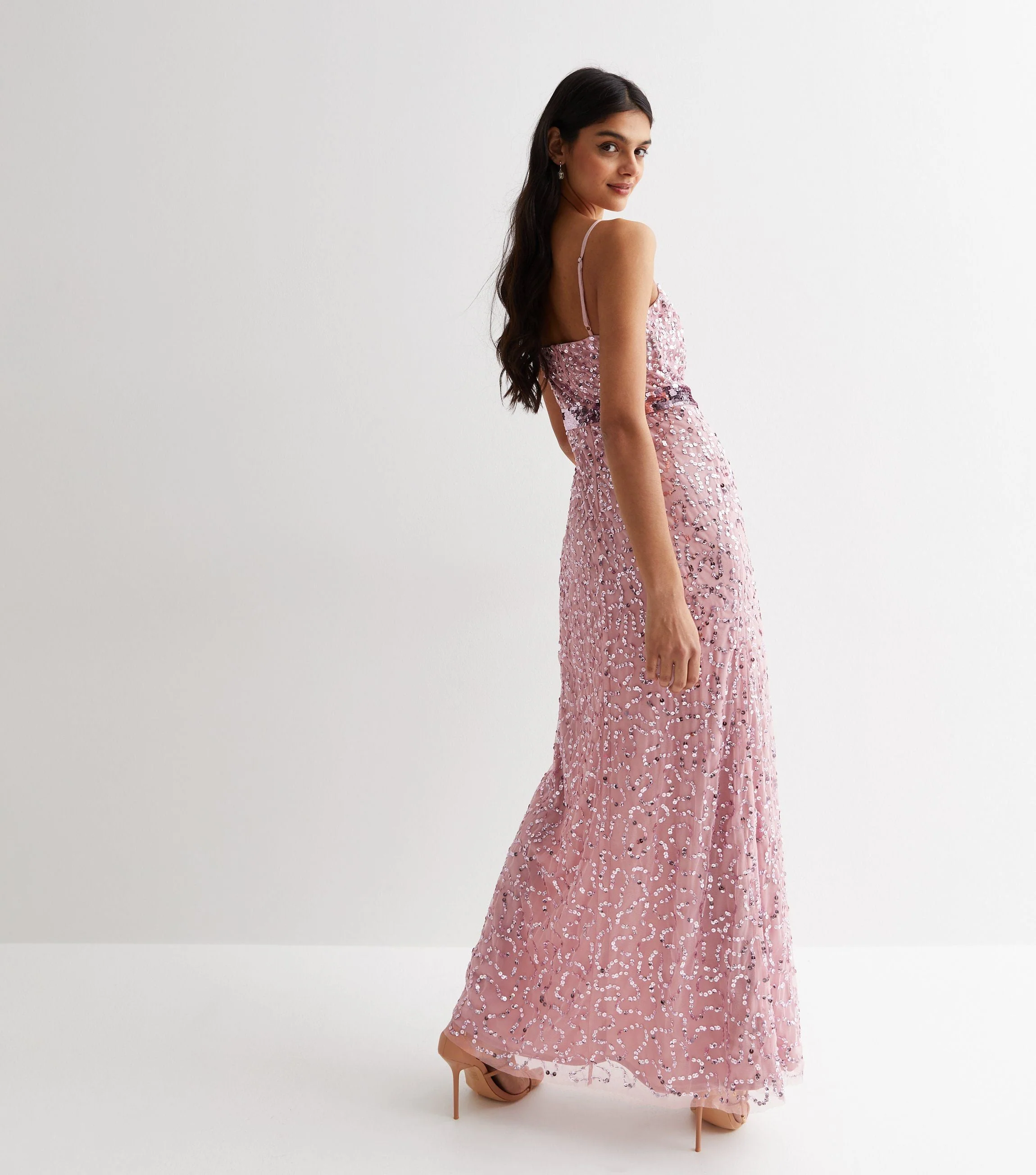Gini London Blush Embelish Strappy Maxi Dress - Image 3