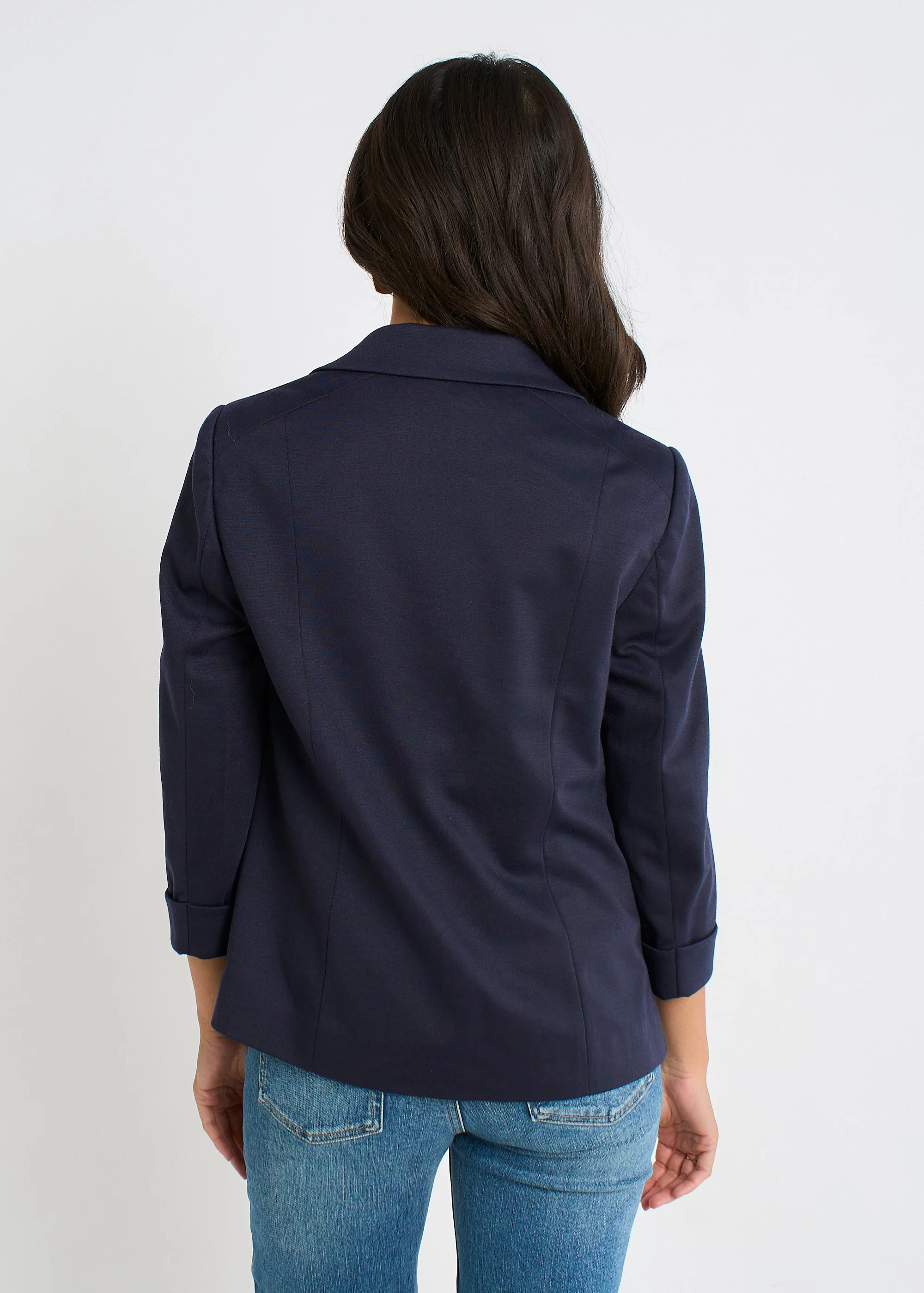 Gini London Navy Ponte Edge to Edge Jacket - Image 2