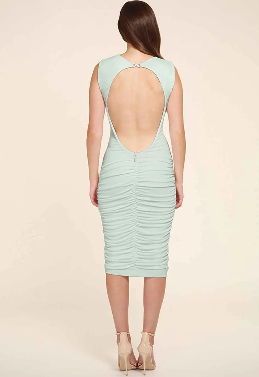 Honor Gold Bella Backless Midi in Mint - Image 3