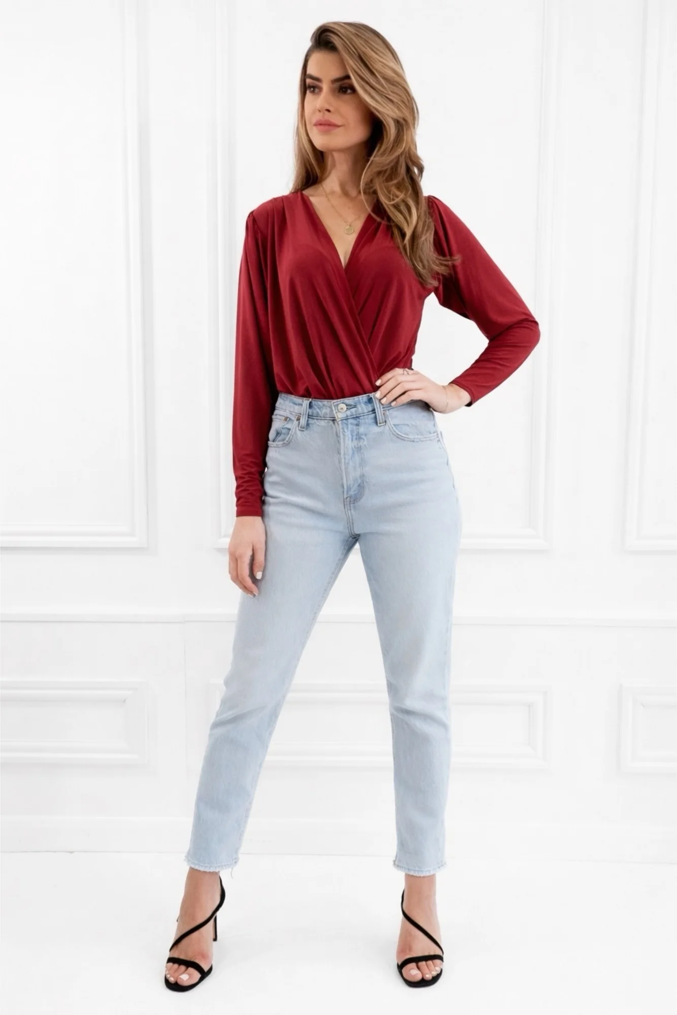 Honor Gold Dasha Berry Bodysuit With Long Sleeves - Image 2