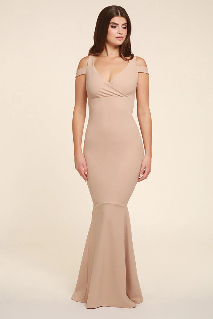 Honor Gold Evie Nude Maxi Dress in Nude