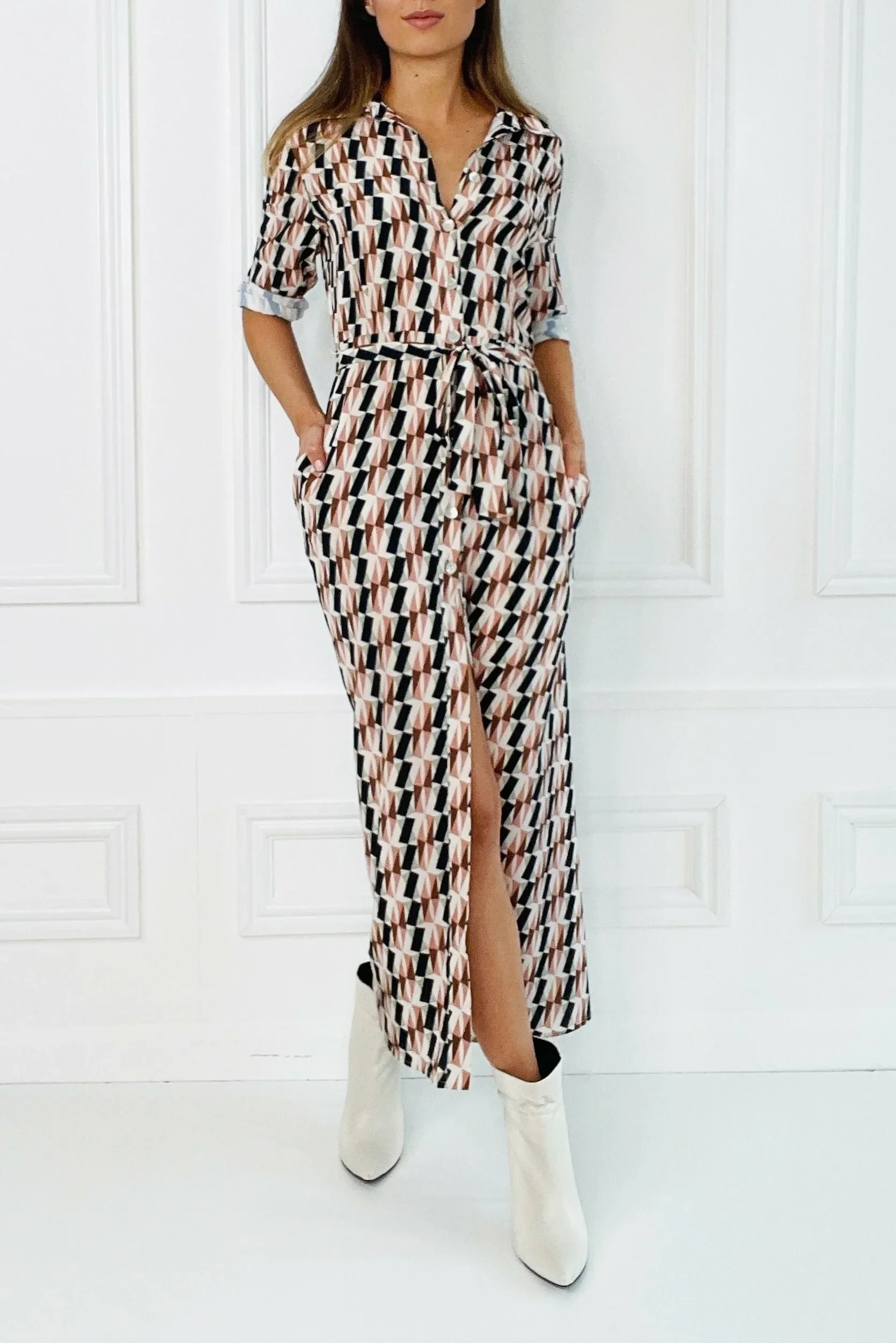 Honor Gold Faith Geo Print Shirt Dress - Image 3