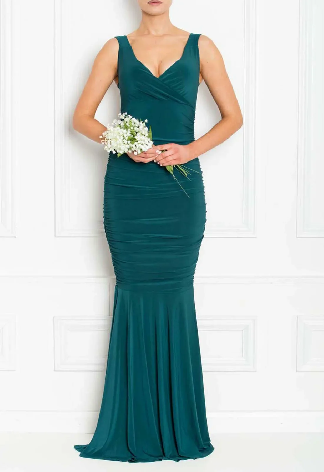Honor Gold Forest Green Gabby Fishtail Maxi Dress - Image 2