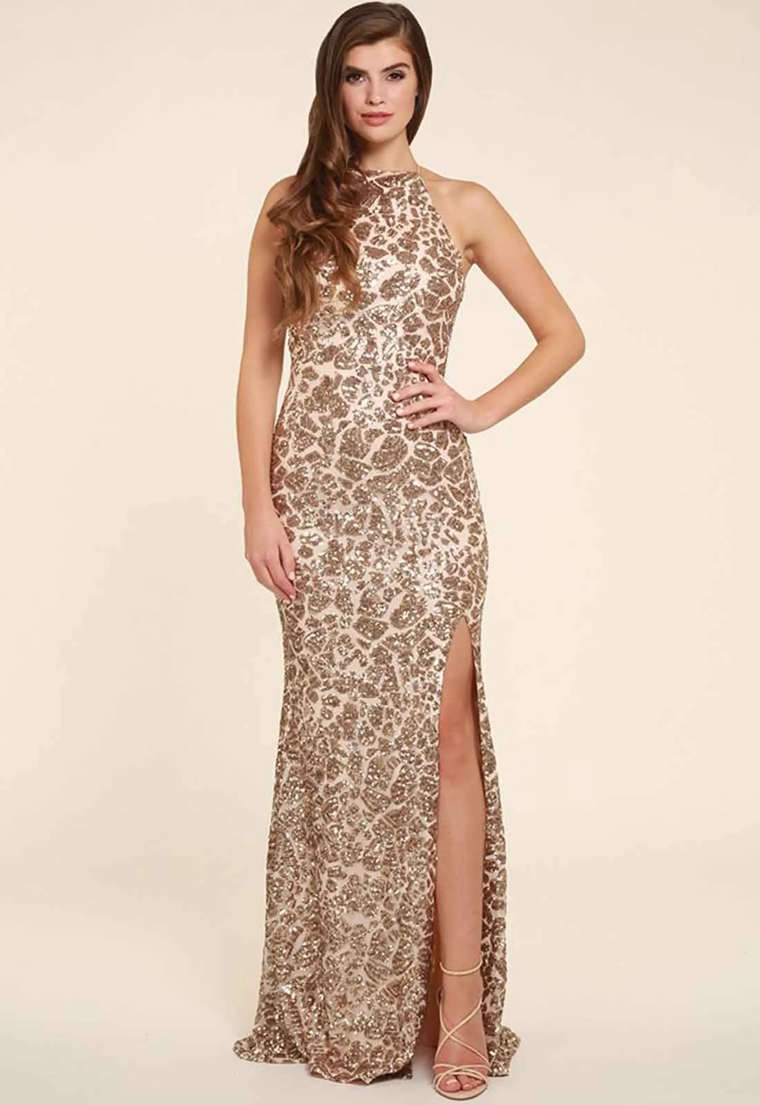 Honor Gold Harley Sparkle Sequin Maxi in Gold - Image 2