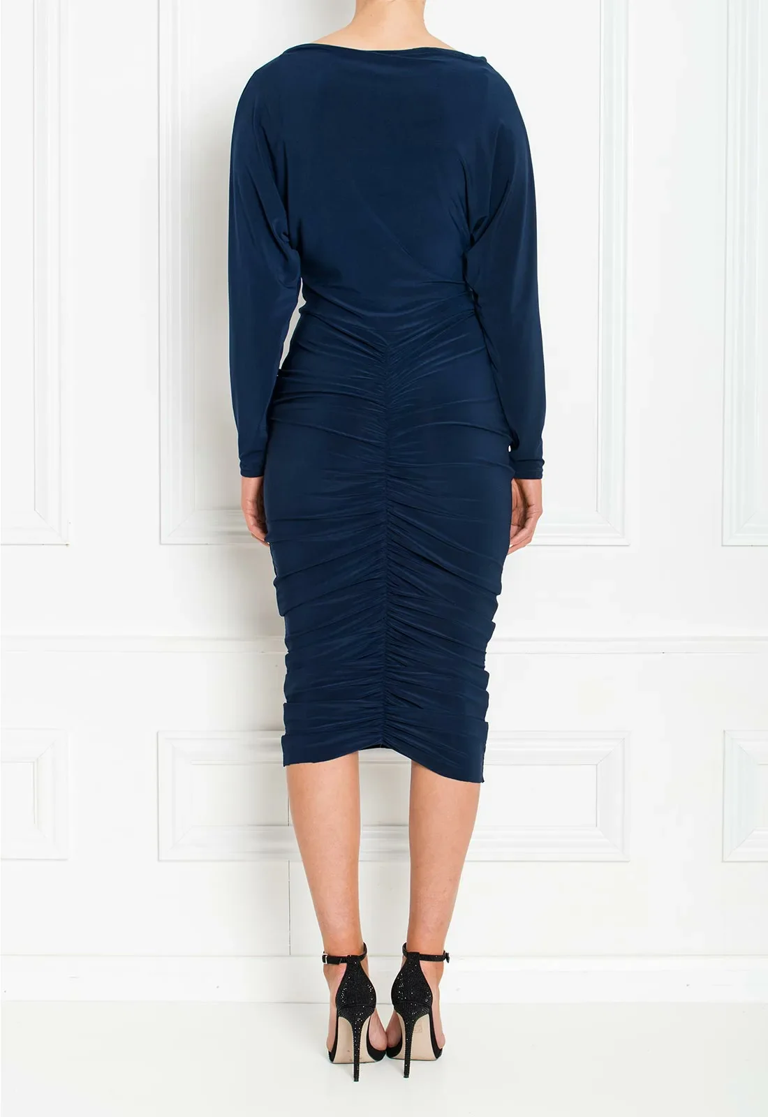 Honor Gold Navy Farrah Midi Dress - Image 3