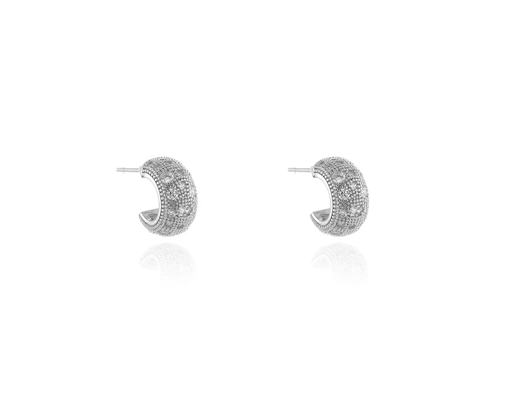 Cachet London Jadine Silver Hoop Earrings
