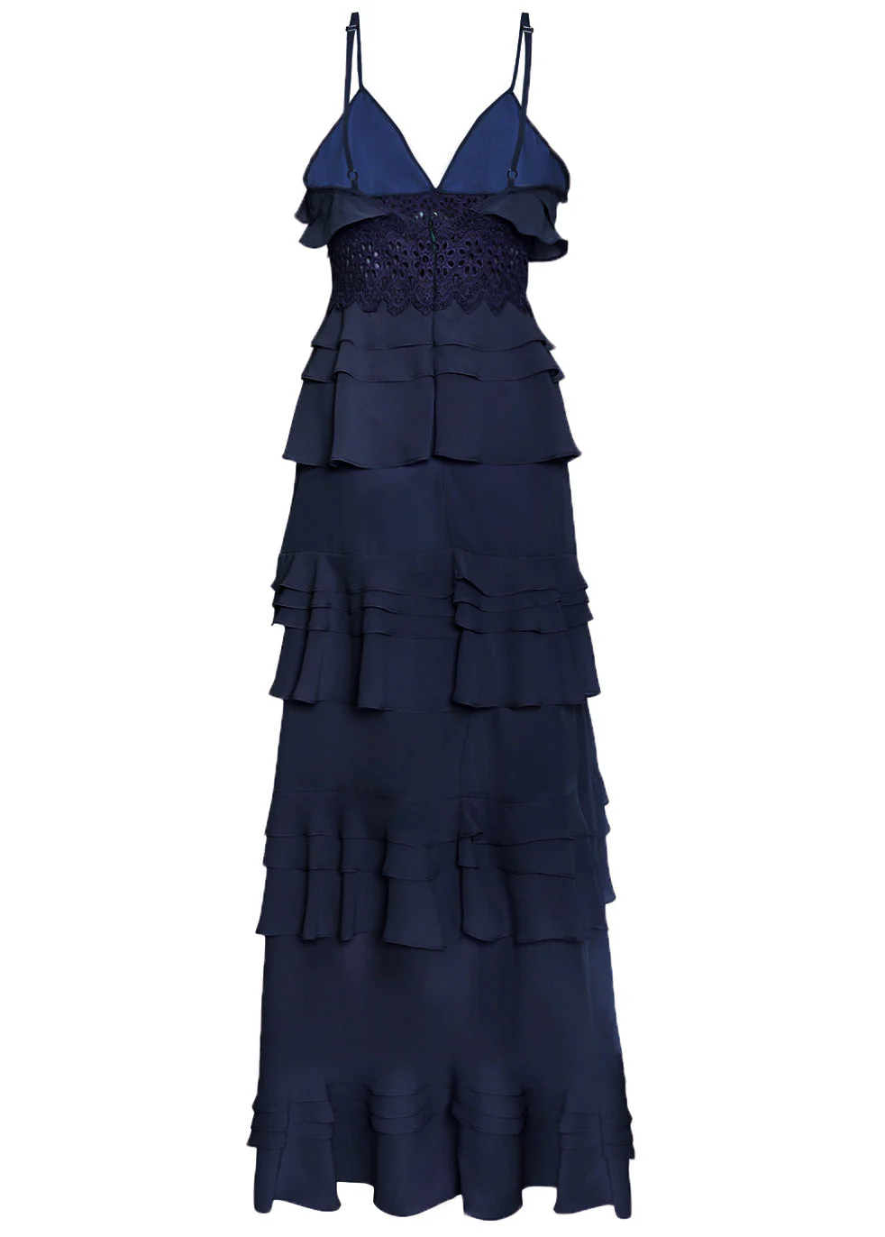 True Decadence Sophia Navy Tiered Ruffle Maxi Dress - Image 4
