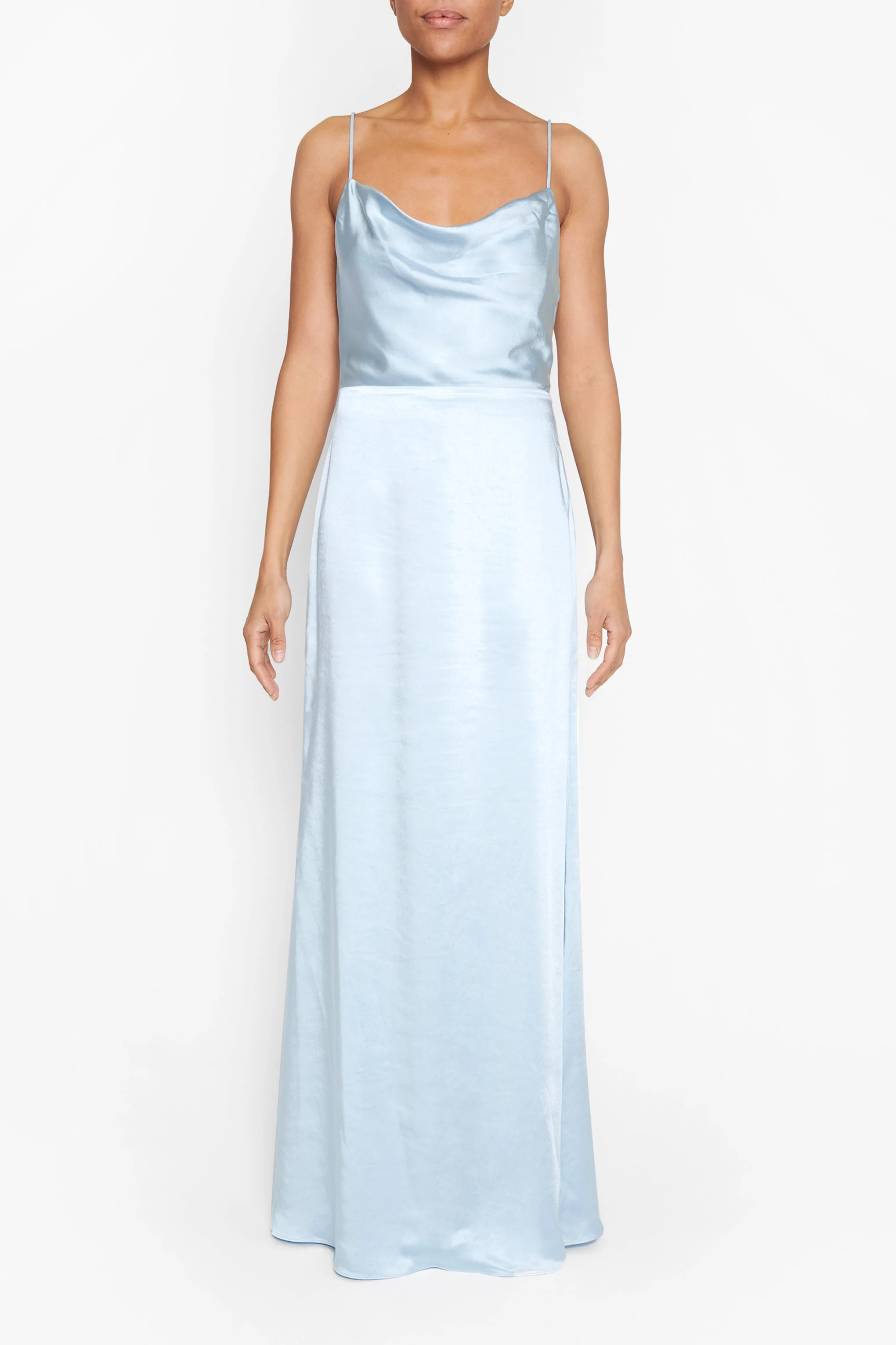 True Decadence Vivian Icy Blue Cowl-Neck Bias Cut Maxi Dress - Image 2