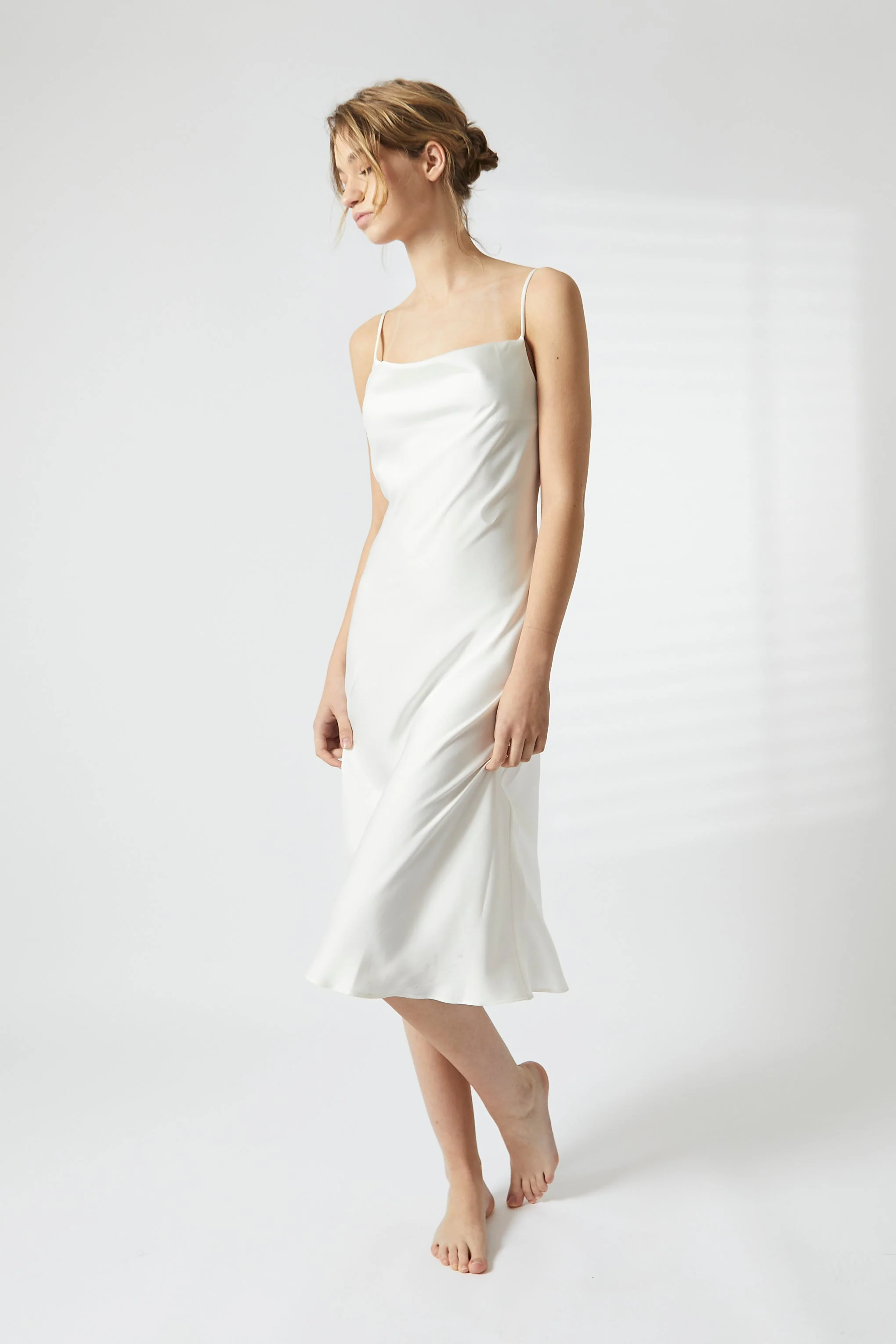 True Decadence White Satin Midi Cowl Nightie - Image 3