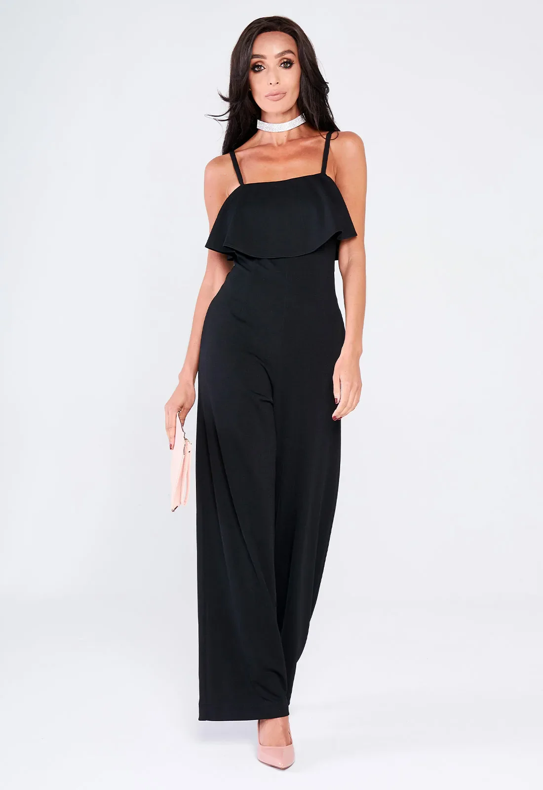 Lady Flare Black Frill Jumpsuit - Image 4