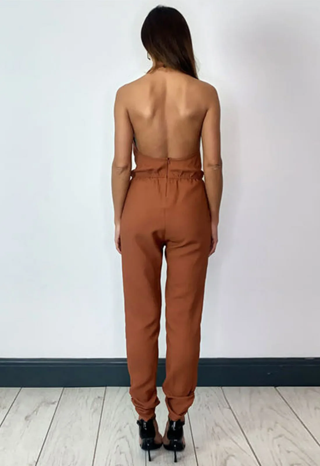 Lady Flare Brown Bella Jumpsuit - Image 3