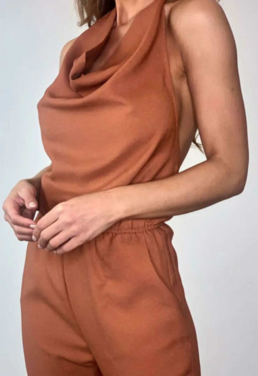 Lady Flare Brown Bella Jumpsuit - Image 4