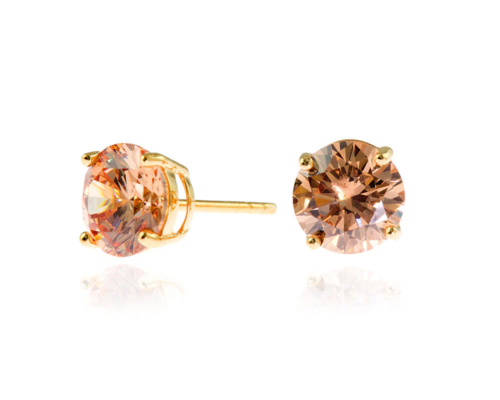 Cachet London Lana 8mm Sterling Silver Champagne Earrings - Image 11
