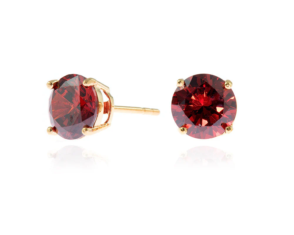 Cachet London Lana 8mm Sterling Silver Garnet Earrings - Image 11