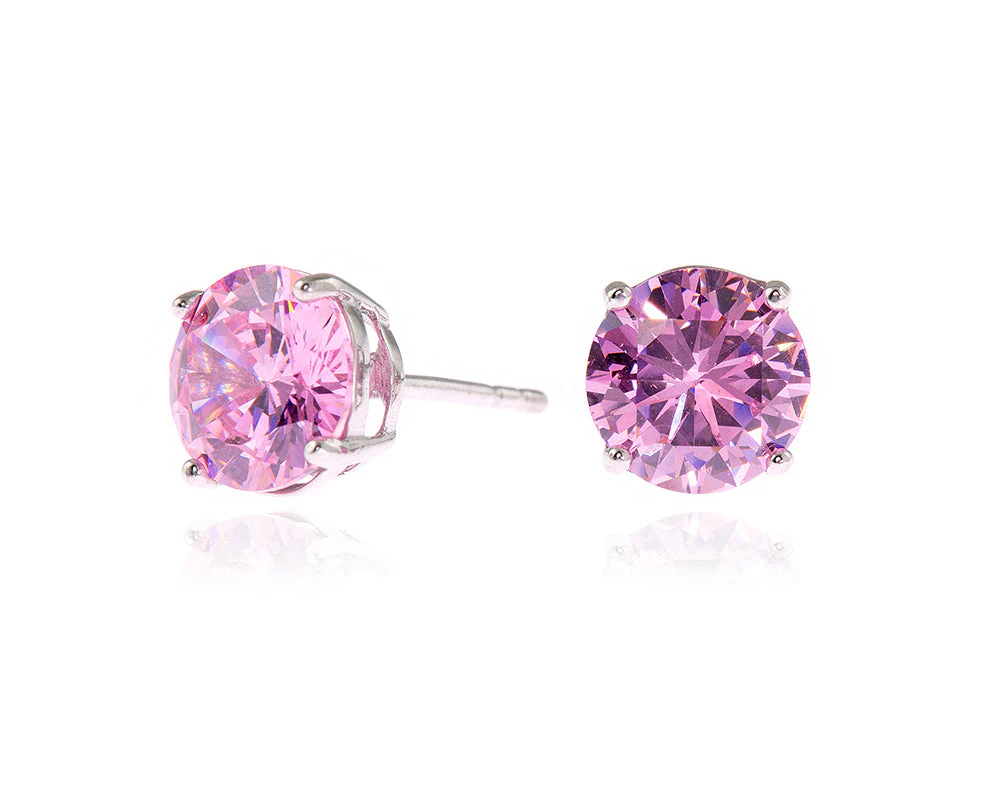 Cachet London Lana 8mm Sterling Silver Pink Earrings - Image 11