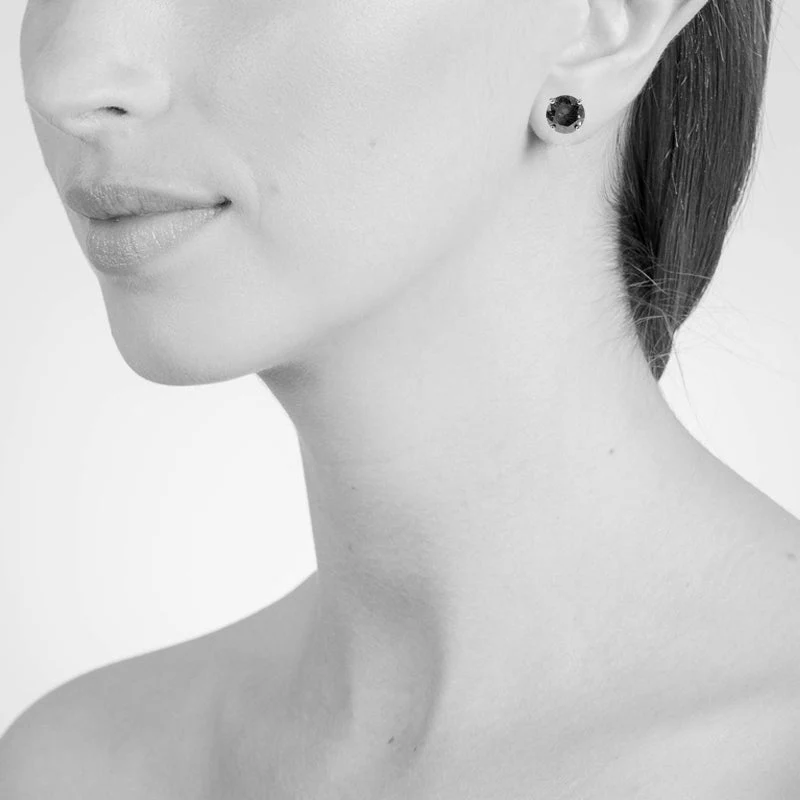 Cachet London Lana 8mm Sterling Silver Violet Earrings - Image 4