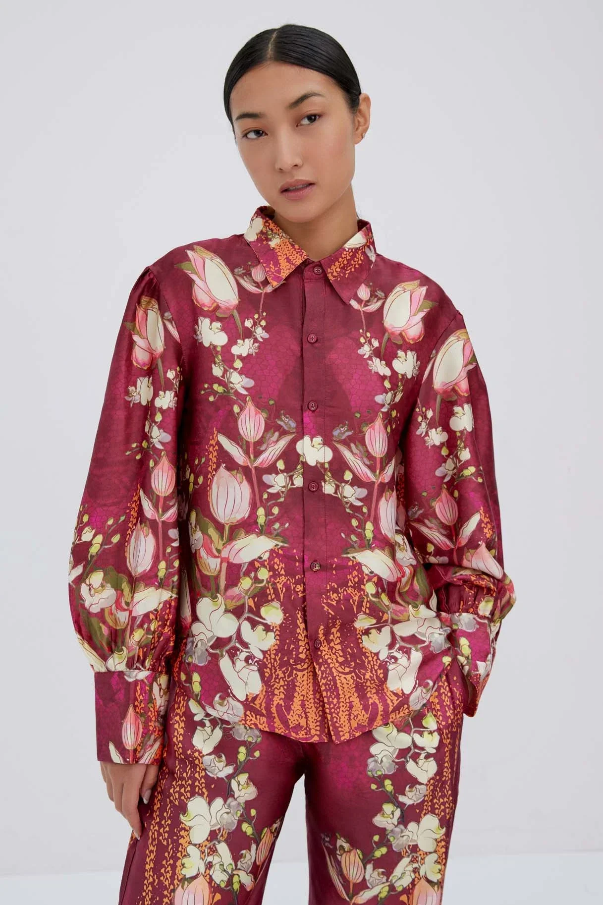 Raishma Studio Burgundy Lauren Shirt - Image 2