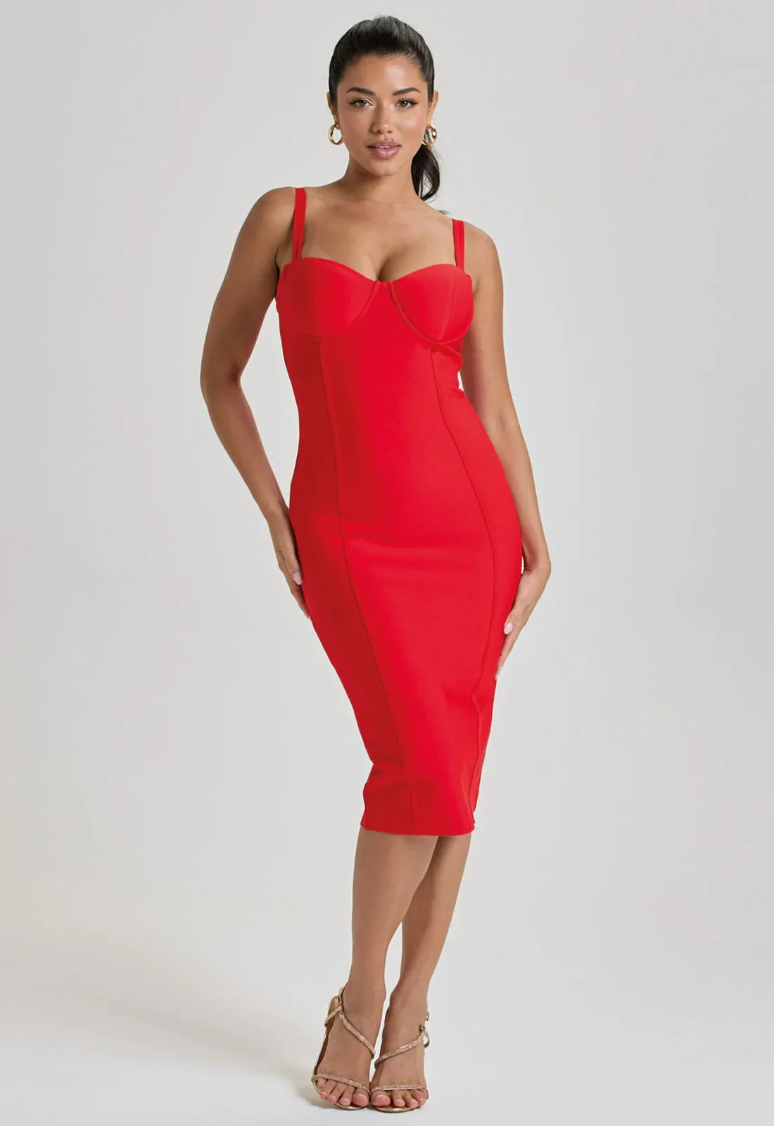 LBD Collection Red Hourglass Dress - Image 5