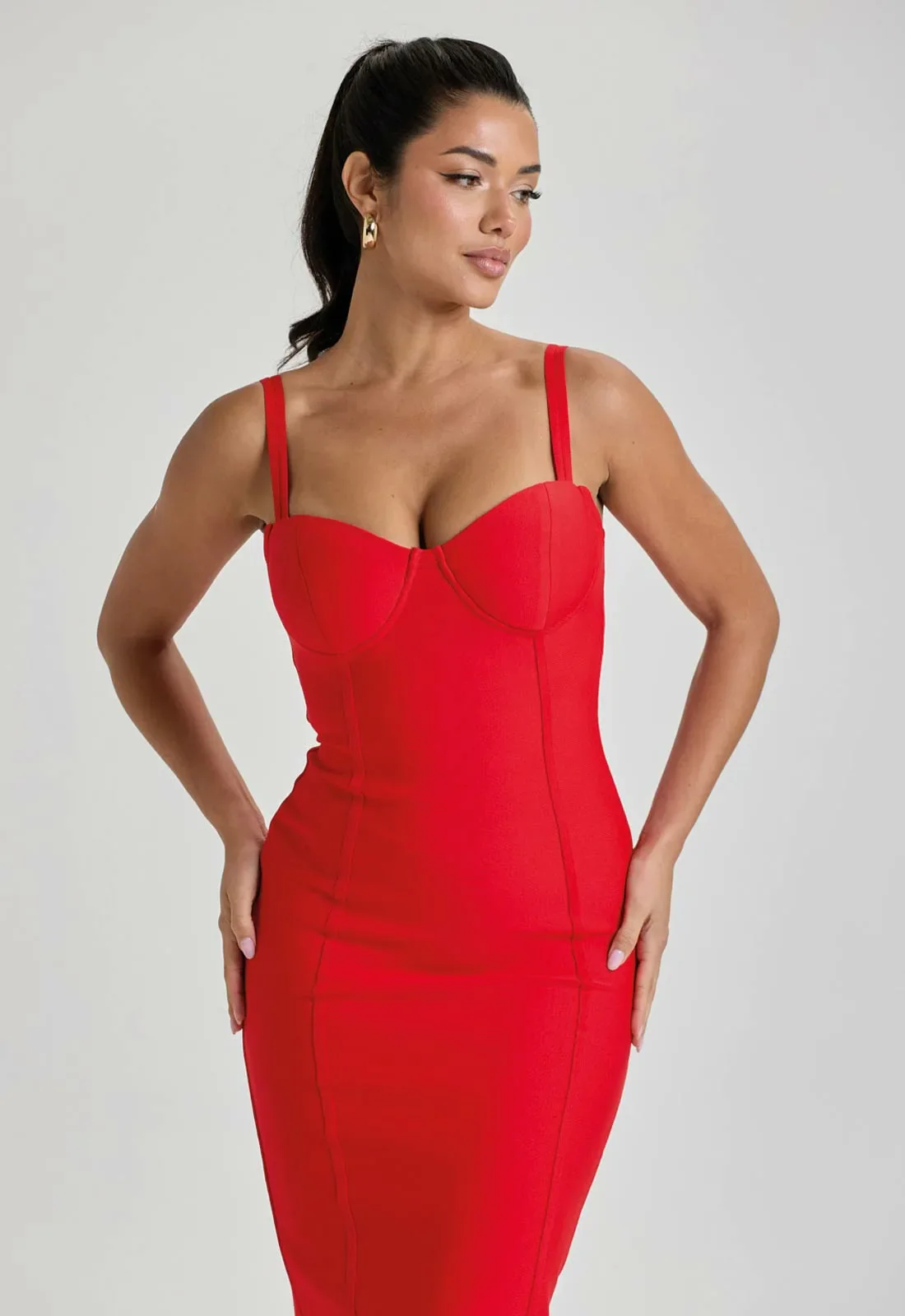 LBD Collection Red Hourglass Dress - Image 6