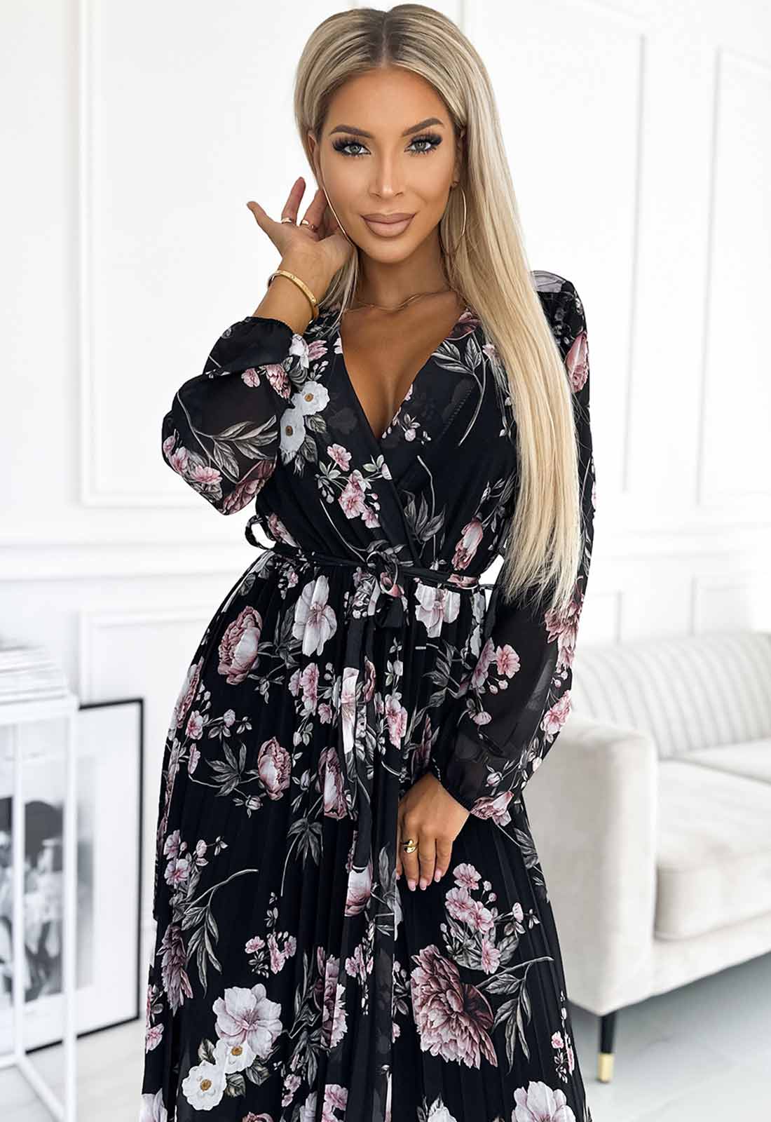LBD Exclusive Anna Dark Print Dress - Image 2
