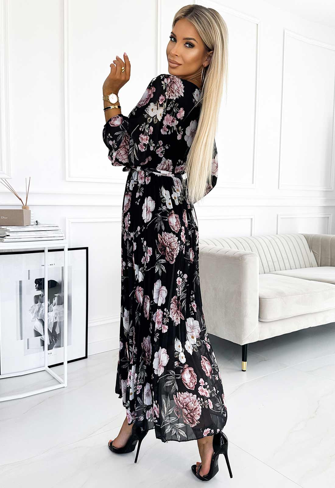 LBD Exclusive Anna Dark Print Dress - Image 4