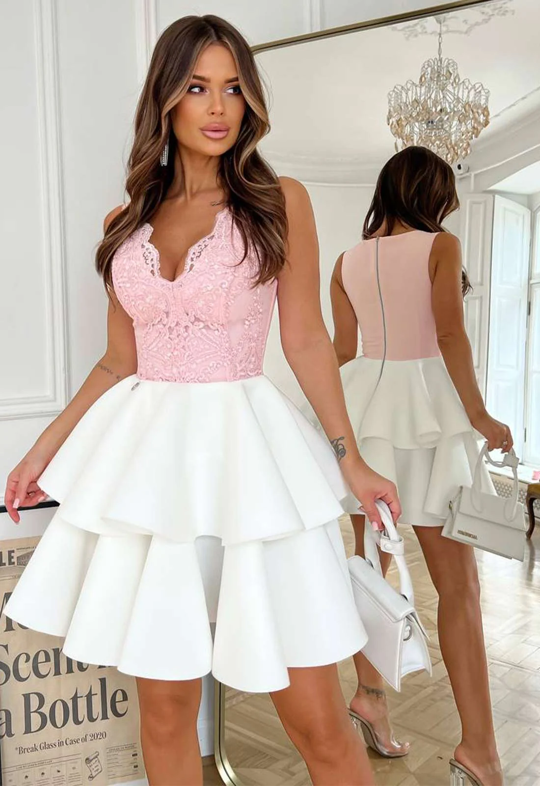 LBD Exclusive Baby Pink Lola Ruffle Dress - Image 2