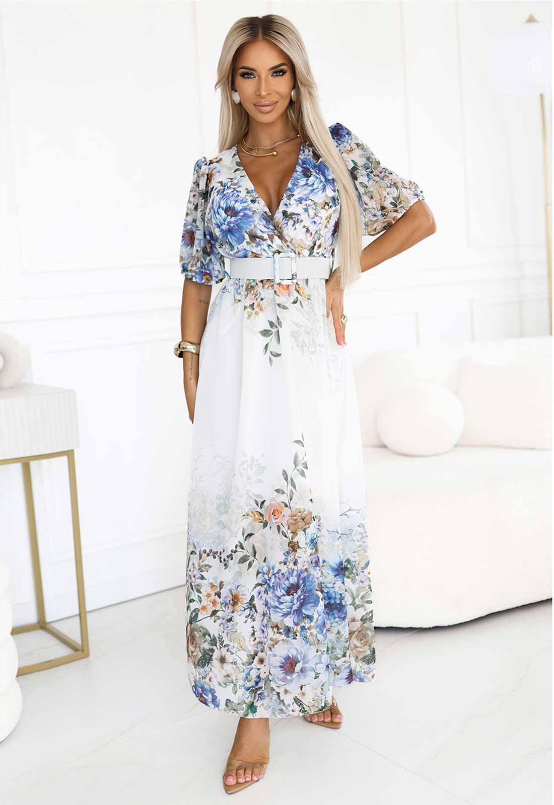 LBD Exclusive Blue Celine Floral Dress - Image 3