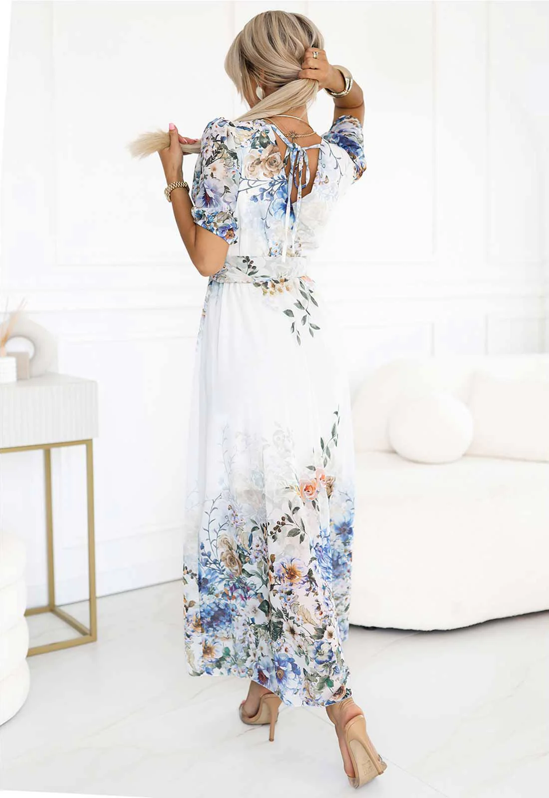 LBD Exclusive Blue Celine Floral Dress - Image 5
