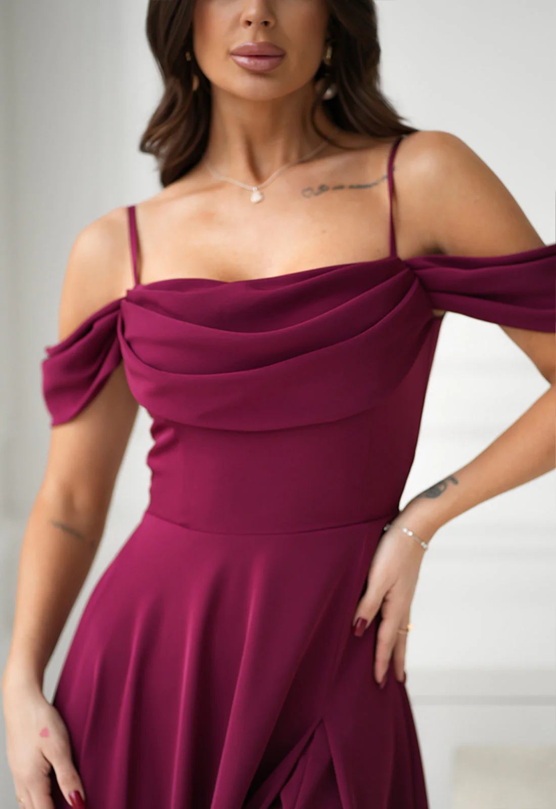 LBD Exclusive Burgundy Madeline Maxi Dress - Image 4