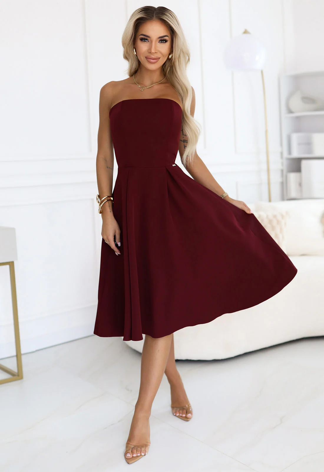 LBD Exclusive Burgundy Viviene Cocktail Dress - Image 2