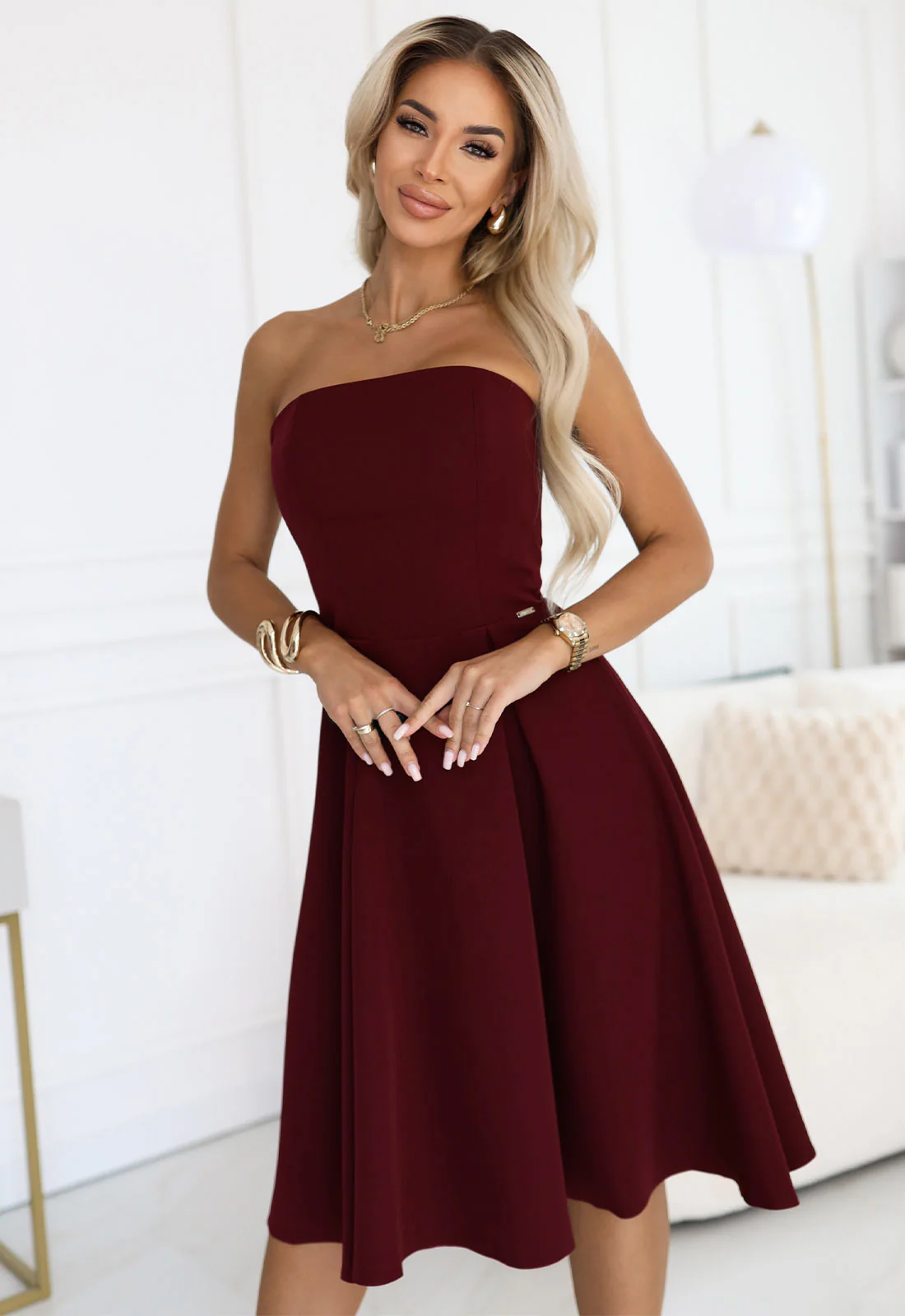 LBD Exclusive Burgundy Viviene Cocktail Dress - Image 3