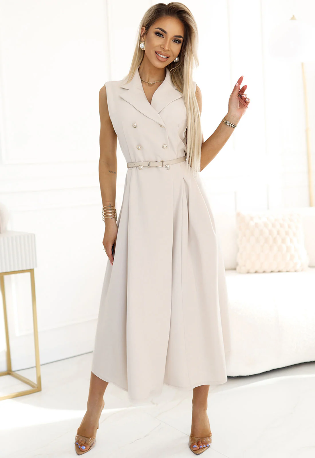 LBD Exclusive Cream Becky Shirt Dress