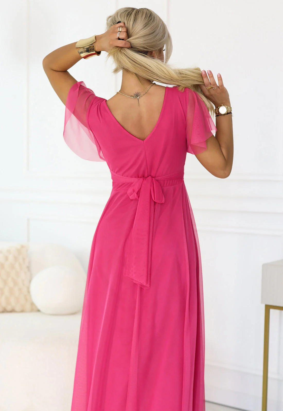LBD Exclusive Fuschia Maisie Maxi Dress - Image 3