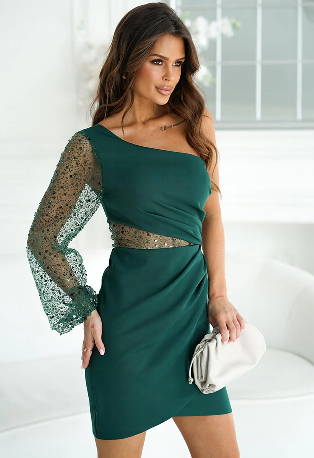 LBD Exclusive Green After Dark Mini Dress - Image 2