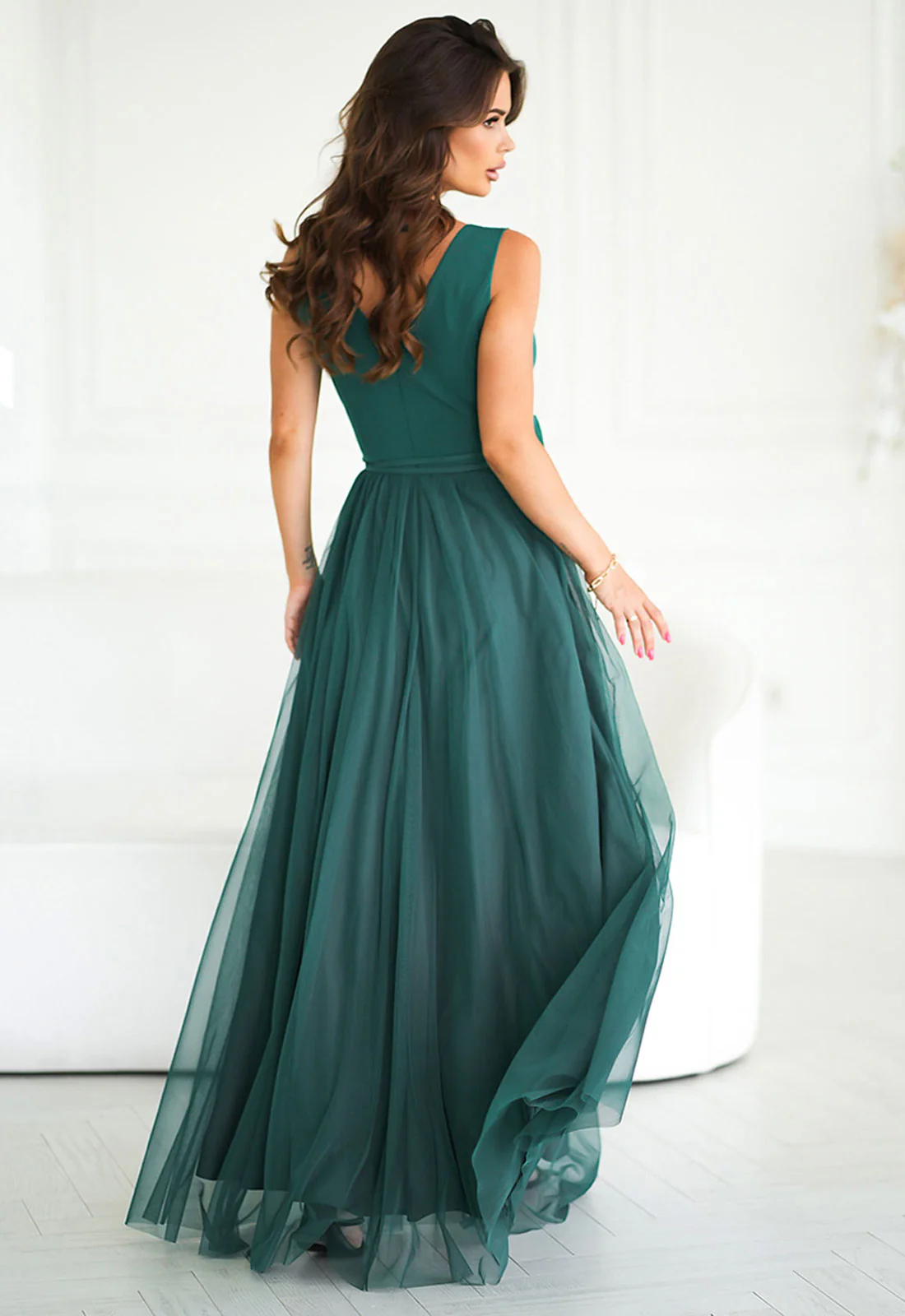 LBD Exclusive Green Angelina Tulle Dress - Image 6