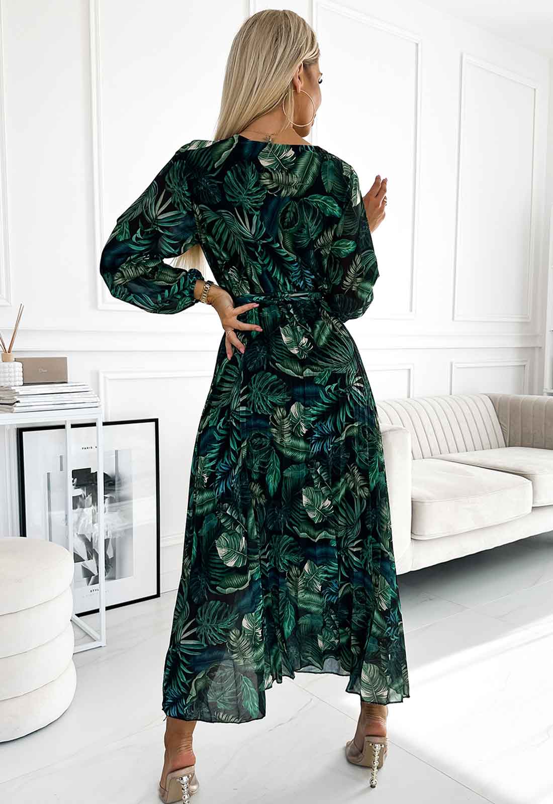 LBD Exclusive Green Fae Print Dress - Image 3