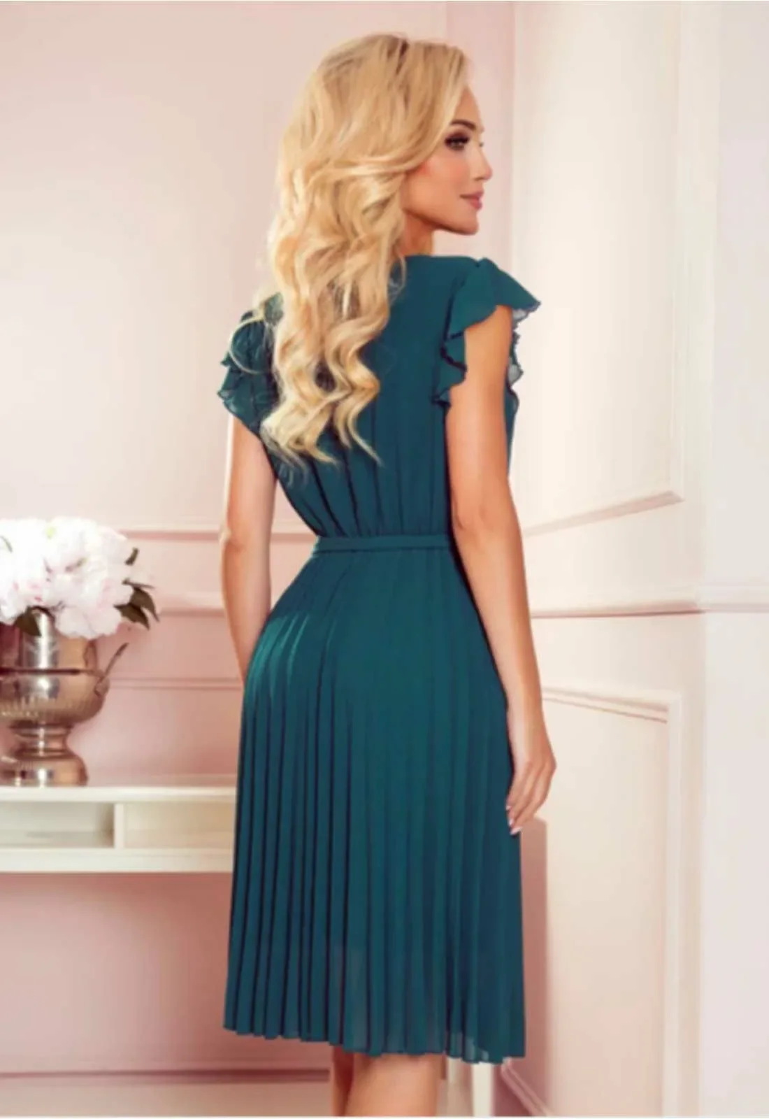 LBD Exclusive Green Polina Cocktail Dress - Image 4