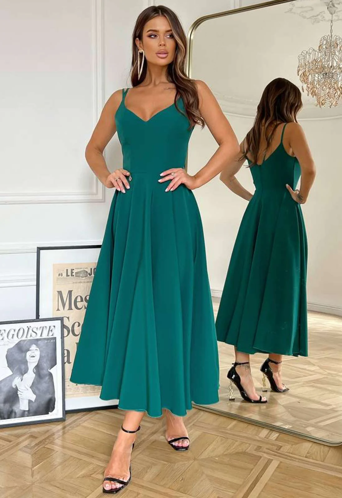 LBD Exclusive Teal Suki Wedding Guest Dress - Image 5