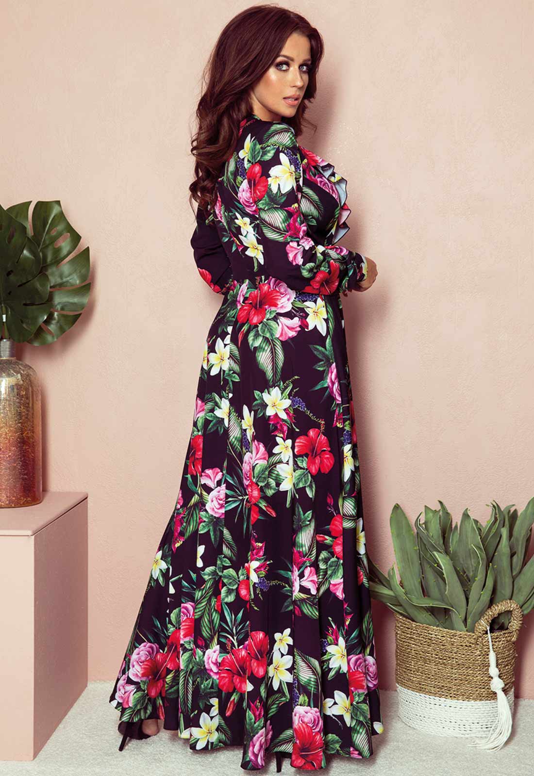 LBD Exclusive Multi Rose Maxi Print Dress - Image 6