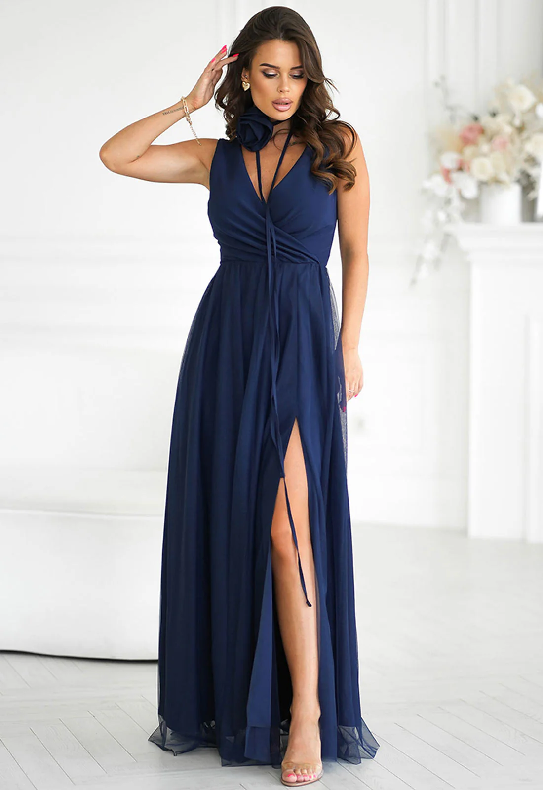 LBD Exclusive Navy Angelina Tulle Dress - Image 2