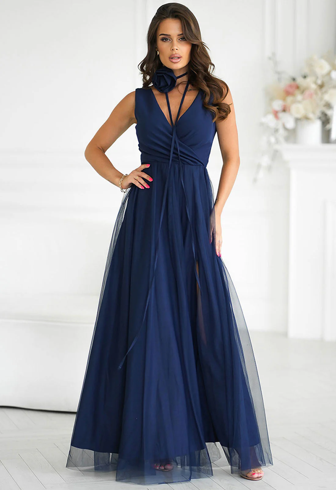 LBD Exclusive Navy Angelina Tulle Dress - Image 3