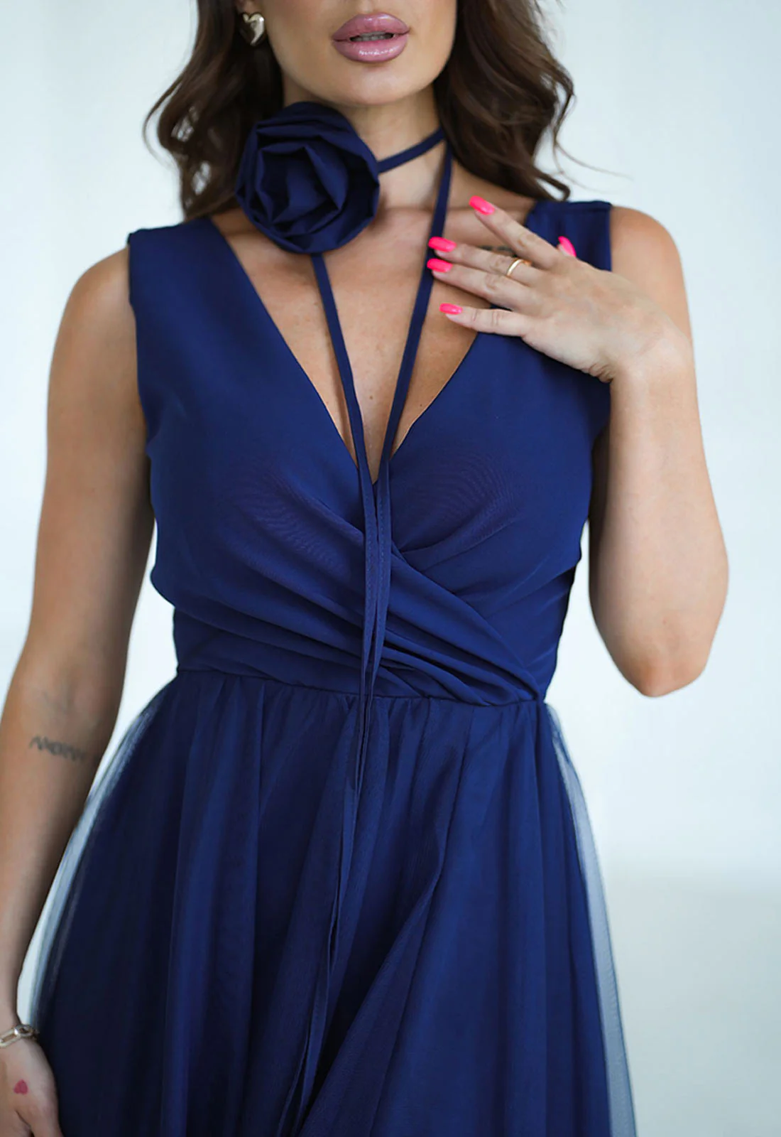 LBD Exclusive Navy Angelina Tulle Dress - Image 7