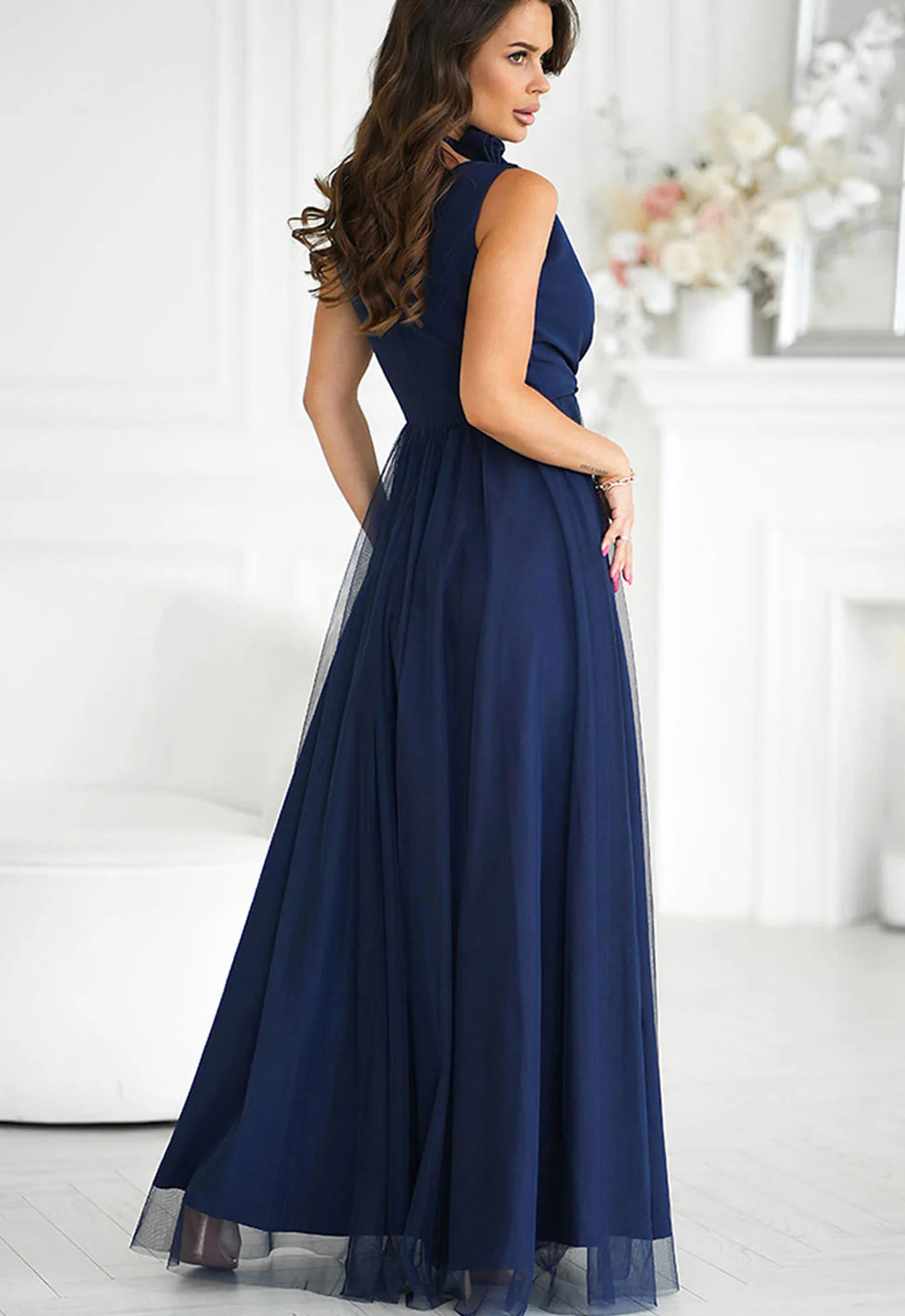 LBD Exclusive Navy Angelina Tulle Dress - Image 8