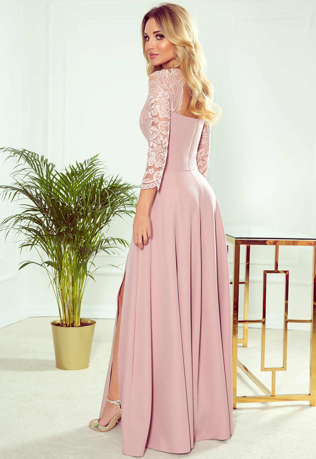 LBD Exclusive Pink Amber Maxi Lace Dress - Image 4