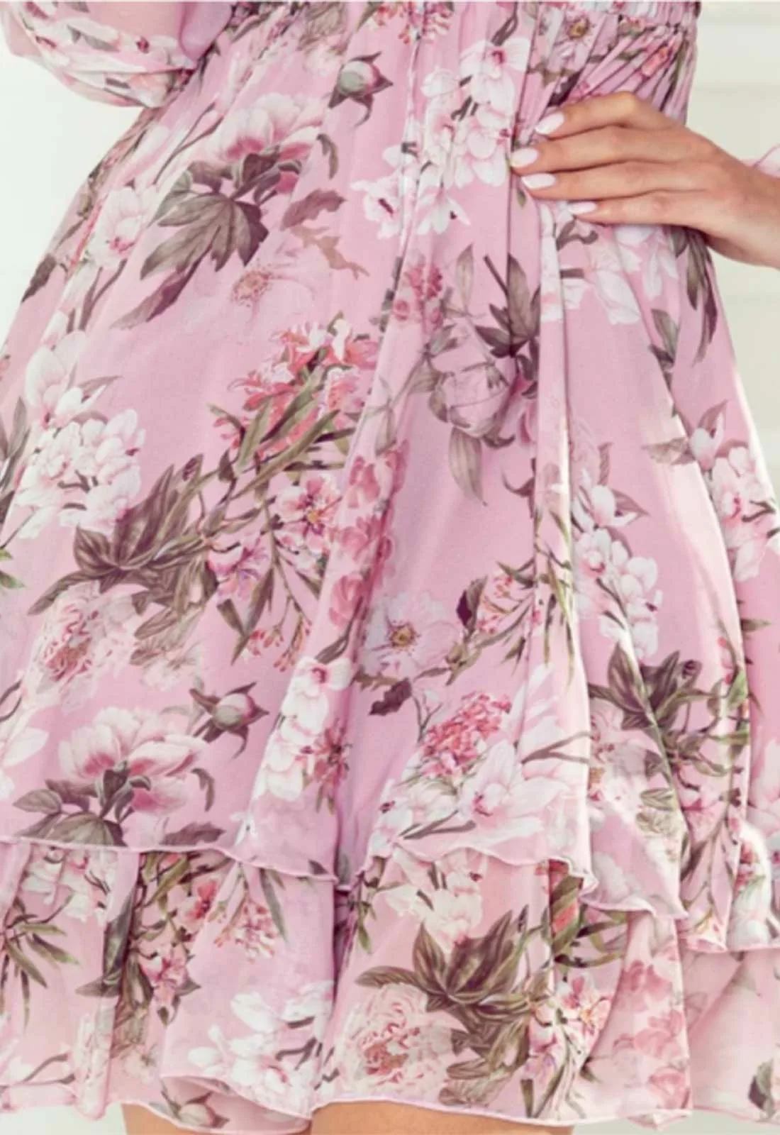 LBD Exclusive Pink Monica Print Dress - Image 5