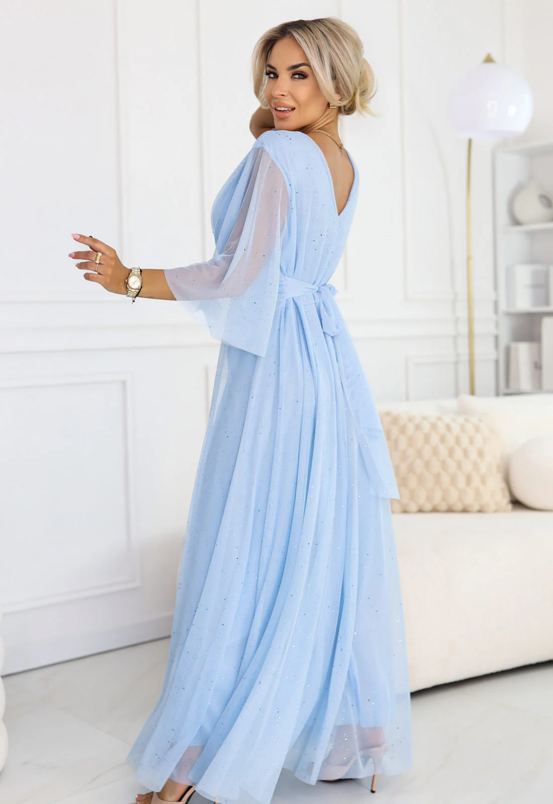 LBD Exclusive Powder Blue Caitlin Plus Size Dress - Image 4