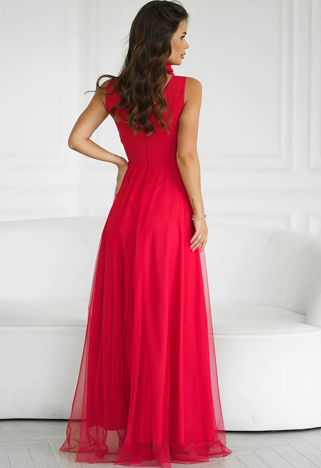 LBD Exclusive Red Angelina Tulle Dress - Image 8